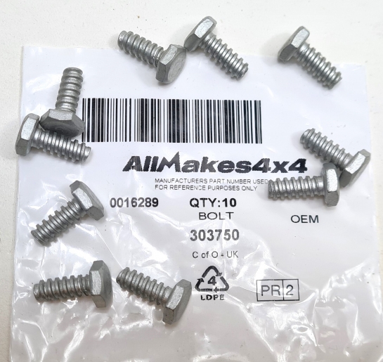 Image of 303750, a 'BOLT TUNNEL COVER FIXING SERIES 11 - 111' part