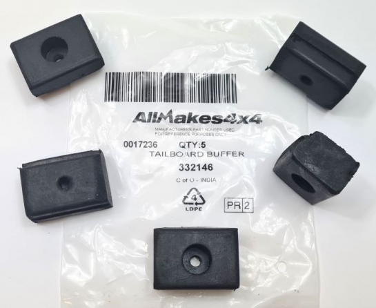 Image of 332146, a 'RUBBER BUFFER REAR TAILBOARD - SERIES 11 - 111 - DEFENDER' part