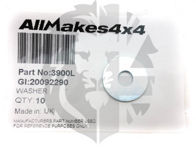 Image of 3900L, a 'WASHER 1/4 FLAT PLAIN' part