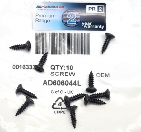 Image of AD606044L, a 'SCREW NO6 X 1/2 SELF TAPPING' part