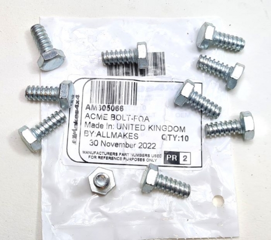 Image of AM605066, a 'BULKHEAD TO WING BOLT SERIES 11 - 111 - DEFENDER' part