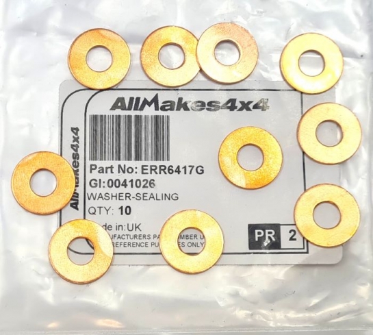 Image of ERR6417G, a 'FUEL INJECTOR SEALING WASHER TD5 - DEFENDER - DISCOVERY 2' part