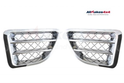 Image of JAK500320WWHC (BA4489), a 'CHROME SIDE VENT RH' part