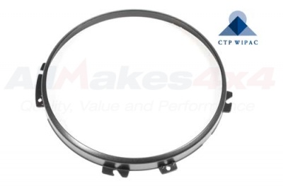 Image of STC3018, a 'HEADLAMP BEZEL BLACK DEFENDER - RANGE ROVER CLASSIC' part