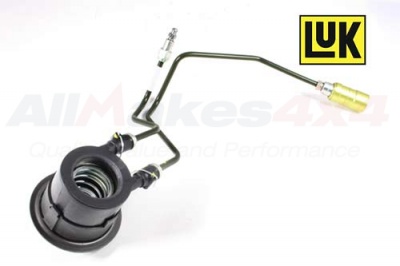 Image of UUB000070G, a 'SLAVE CYLINDER AND PIPE ASSY CLUTCH TD4 FREELANDER 1' part