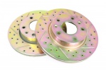 FRONT VENTED DRILLED & GROOVED BRAKE DISCS - FREELANDER 1