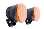 PAIR TERRAFIRMA 125MM LED SPOT LIGHTS WITH AMBER FILTERS