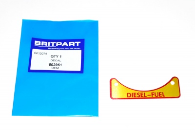 Image of 502951, a 'LABEL DIESEL FUEL FILLER DEFENDER' part