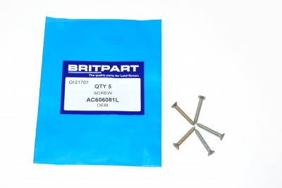 Image of AC606081L, a 'SCREW NO6 SELF TAPPING' part