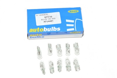 Image of AFU4481, a 'BULB 12V 5W SIDELAMP CAPLESS LLB501' part