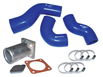 Image of DA1109DEF, a 'EGR BLANKING AND BLUE SILICONE HOSE KIT - TD5 - DEFENDER' part