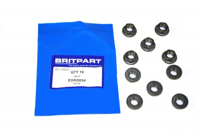 Image of ESR2034, a 'NUT M10 FLANGE EXHAUST - RANGE ROVER - DEFENDER - FREELANDER' part