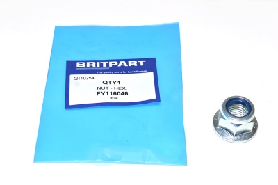 Image of FY116046, a 'HEXAGONAL HEAD M16 NYLOC HEX NUT - DEFENDER 2007 ONWARDS' part
