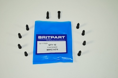 Image of MWC1474, a 'DOOR FASTENER BLACK SMALL HEAD DEFENDER' part