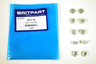 Image of NH604041L, a 'NUT 1/4 UNF THREAD' part