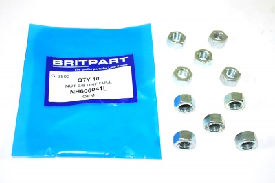 Image of NH606041L, a 'NUT 3/8 UNF PLAIN' part
