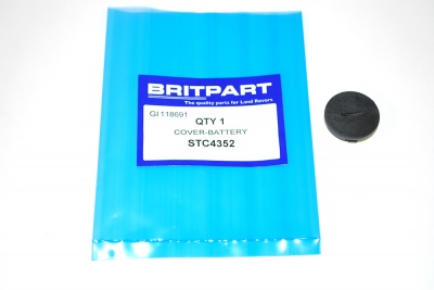 Image of STC4352, a 'KEY FOB BATTERY COVER - BLACK - P38 NEW RANGE ROVER' part