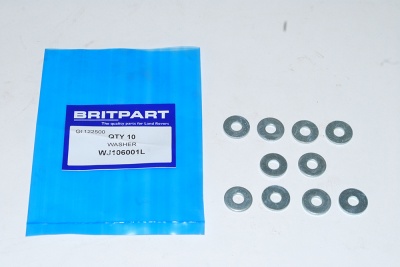 Image of WJ106001L, a 'WASHER M6 PLAIN 1MM THICK' part