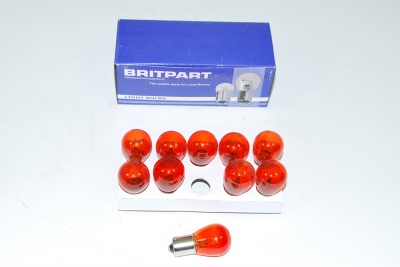 Image of XZQ100190L (LR000702), a 'BULB 343 PY21 - 21W ORANGE LLB581' part