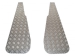 PAIR OF CHEQUER PLATE WING TOP PROTECTORS - NATURAL ALUMINIUM FINISH - LAND ROVER SERIES II AND III