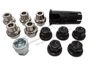LOCKING WHEEL NUT KIT (BLACK CAP) - DEFENDER 90/110