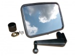 UNBREAKABLE FLAT MIRROR (204 X 140MM & ARM 170MM) KIT - FLAT WITH FIXING KIT AND SHORT ARM - DEFENDER