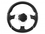MOMO MILLENIUM SPORT STEERING WHEEL BLACK AND GREY PROFILE 350MM - DEFENDER