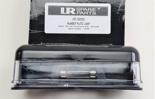 Image of XFC100550, a 'NUMBER PLATE LAMP SERIES 11 + 111 + DEFENDER' part