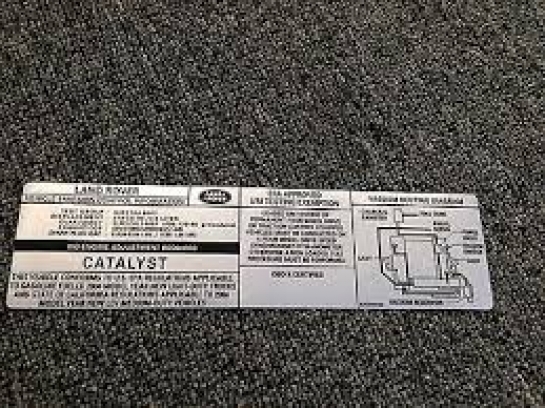 Image of BAC000982, a 'DECAL - UNDER BONNET - EMISSIONS - SECONDARY AIR INJECTION - DISCOVERY 2' part