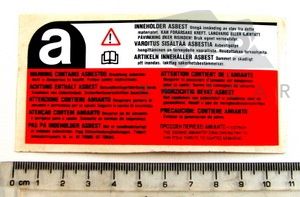 Image of BTR389, a 'DECAL - WARNING - ASBESTOS - DISCOVERY 1 - DEFENDER' part