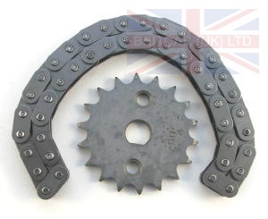 Image of LQX100130, a 'OIL PUMP CHAIN + SPROCKET TD5 DEFENDER - DISCOVERY 2' part
