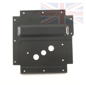 Image of MUC2443, a 'PLATE - SPARE WHEEL SUPPORT - DEFENDER 1987-2006' part
