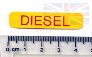 Image of NTC7349, a 'YELLOW AND RED LABEL - DIESEL -  RANGE ROVER CLASSIC' part