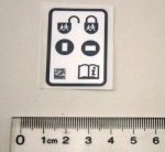 REAR DOOR CHILD SAFETY LOCK DECAL - DISCOVERY 3 2005-2009 FROM VIN 8A494262 - RANGE ROVER SPORT 2005-2009 FROM VIN 8A190073 - DISCOVERY 4 2010-2016 FROM VIN AA000001 - RANGE ROVER SPORT 2010-2013 FROM VIN AA000001