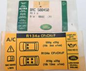 AIR BAG / AIR CONDITIONING REFRIGERANT DECAL - DISCOVERY 3 2005 TO 8A481622 - RANGE ROVER SPORT 2005 TO 8A174528