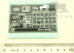 DECAL - TYRE PRESSURE 110 DEFENDER FROM VIN 8A ON