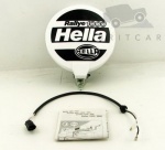 SINGLE BLACK ROUND HELLA RALLYE 1000 FOG LIGHTS - SUITABLE FOR DEFENDER MODELS UP TO 2006 / DISCOVERY 1 AND 2 