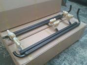 PAIR OF TWIN TUBE BLACK WITH RUBBER TOP SIDE STEPS - DEFENDER 2007 ON FROM VIN AA