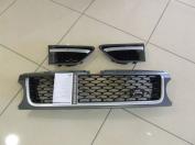 FRONT BLACK RADIATOR GRILLE AND SIDE VENT KIT WITH A MATT SILVER SURROUND - DIESEL RANGE ROVER SPORT 2010 MODELS