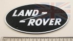 REAR PLASTIC BADGE - LAND ROVER - BLACK AND SILVER - LATER SERIES 111 - DEFENDER