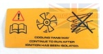 WARNING DECAL COOLING FANS DEFENDER - DISCOVERY 1