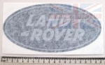 REAR LAND ROVER DECAL - SILVER ON BLACK BACKGROUND - DEFENDER FROM 1987 TO 2006